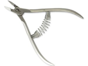 Cuticle Nippers, lap joint, 1/1 jaw, 9 mm, 4", stainless, satin finished, coil spring big, surgical quality