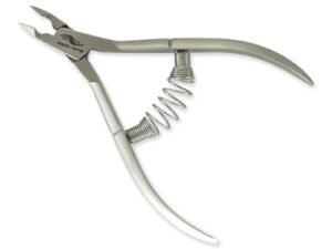 Cuticle Nippers, lap joint, ½ jaw, 6 mm, 4", stainless satin-finished, coil spring big, surgical quality