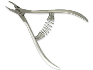 Cuticle Nippers, lap joint, ¼ jaw, 6 mm, 3 mm, 4", stainless satin-finished, coil spring big, surgical quality