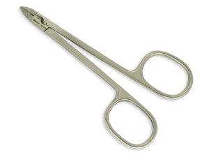 Cuticle Nippers, lap joint, ½ jaw, 6 mm, 4 ¼", nickel-plated, with scissors rings, profi quality