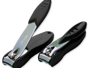 Nail Clippers, 2½", chromium plated, with black nail collection box in ABS plast