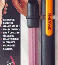 NailMaid, Ceramic Nail - File, 5½", black, orange clip, blister carded