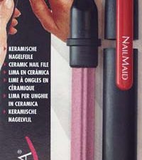 NailMaid, Ceramic Nail - File, 5½", black, red clip, blister carded