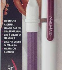 NailMaid, Ceramic Nail - File, 5½", black, blue clip, blister carded