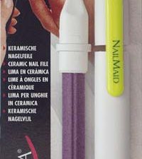 NailMaid, Ceramic Nail - File, 5½", white, yellow clip, blister carded