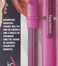 NailMaid, Ceramic Nail File, magenta case, Clip burgundy, blister carded