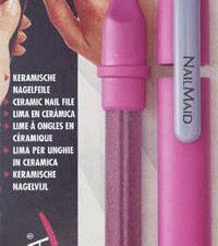 NailMaid, Ceramic Nail File, magenta case, Clip grey, blister carded
