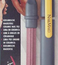NailMaid, Ceramic Nail File, light grey case, Clip yellow, blister carded