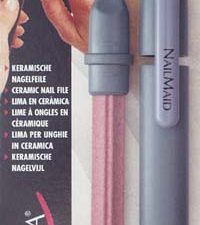 NailMaid, Ceramic Nail File, light grey case, Clip grey, blister carded