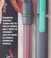 NailMaid, Ceramic Nail File, light grey case, Clip green, blister carded