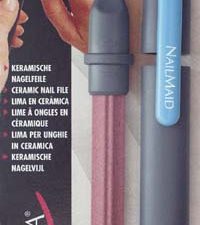 NailMaid, Ceramic Nail File, light grey case, Clip blue, blister carded