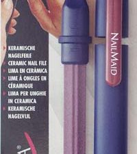 NailMaid, Ceramic Nail File, modern blue, Clip burgundy, blister carded