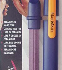 NailMaid, Ceramic Nail File, modern blue, Clip orange, blister carded