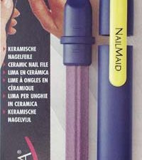 NailMaid, Ceramic Nail File, modern blue, Clip yellow, blister carded