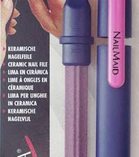 NailMaid, Ceramic Nail File, modern blue, Clip magenta, blister carded