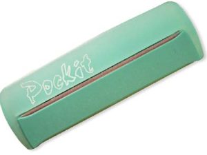 Pockit, Revolving Ceramic Pocket File, fine & rough side, translucent green