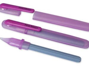 NailMaid translucent, Ceramic Nail File, magenta colored case, Clip magenta, blister carded