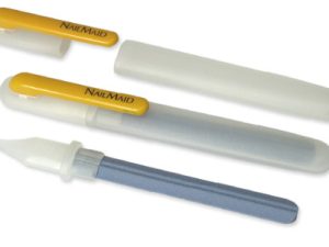 NailMaid translucent, Ceramic Nail File, lucid, Clip orange, blister carded