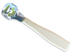 Callus Remover, 6", stainless tip, white ABS plastic handle