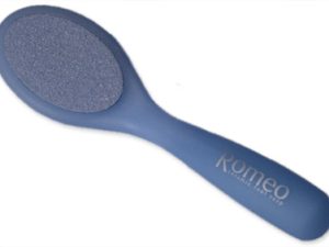 ROMEO cristal, Ceramic Pumice Stone, 6 3/4", translucent blue, handle bottom side blue blistercarded