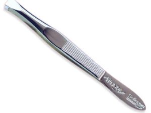Tweezers, 3", straight tip, carbon steel, nickel plated