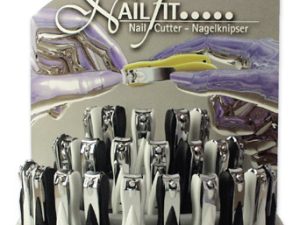 NailFit Display Nail Clippers, small, 2¾", chromium plated, 48 pieces (24 Display - 24 Refill)